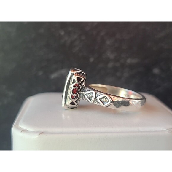 Silpada 925 Sterling Silver Garnet Solitaire Ring, Size US 6.25 Vintage - Picture 3 of 10